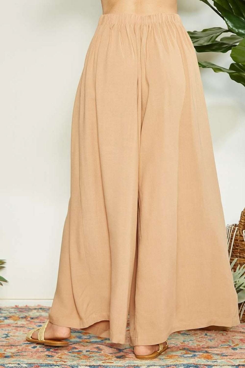 Mittoshop Wrap Pleating Detail Wide Leg Pants - Love Salve